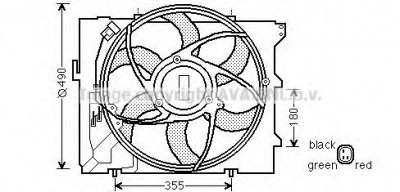 AVA QUALITY COOLING bw7523 -  Вентилятор, охлаждение двигателя